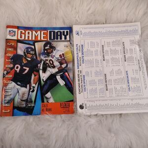 VTG 1995 NFL Game Day Colts Vs Bears Magazine And Roster